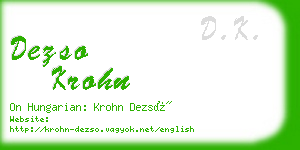 dezso krohn business card